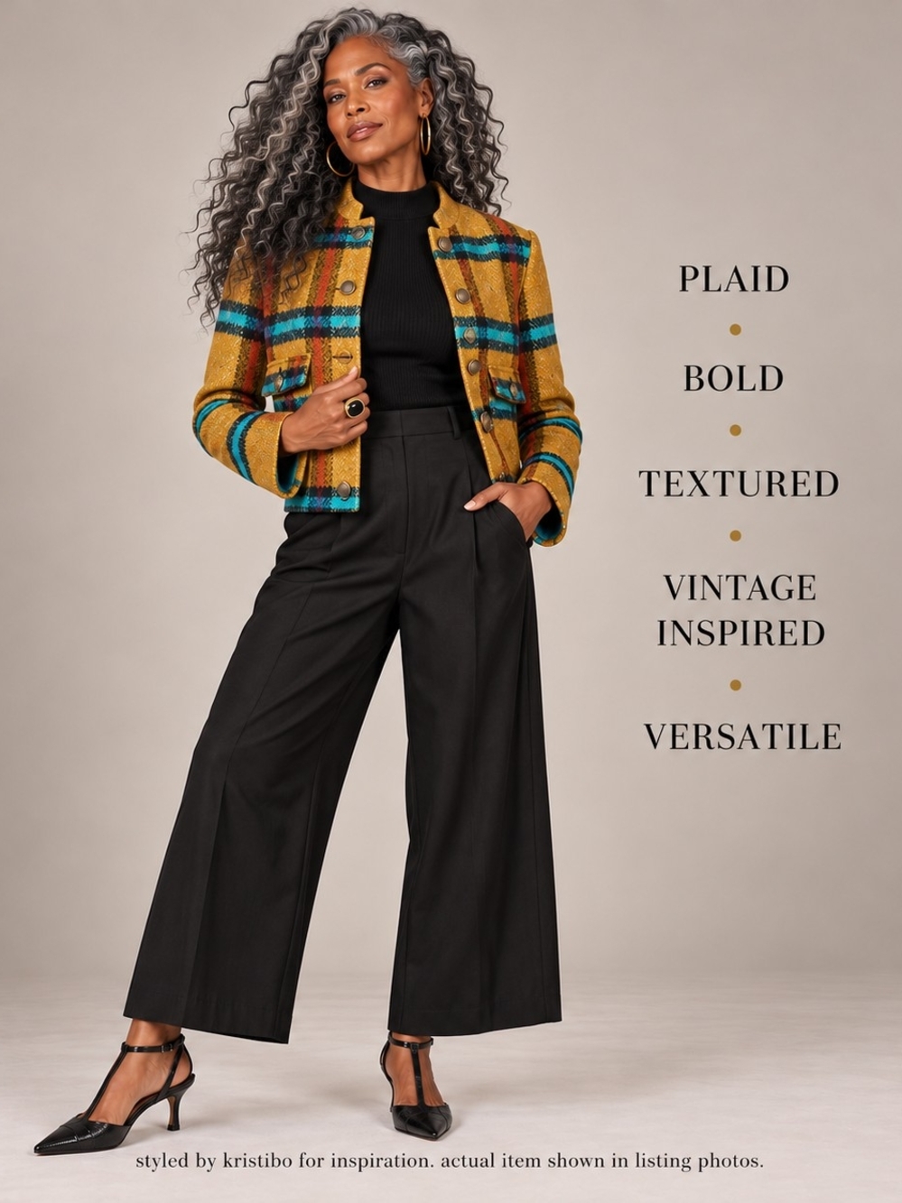 Bold Plaid Vintage Inspired Jacket